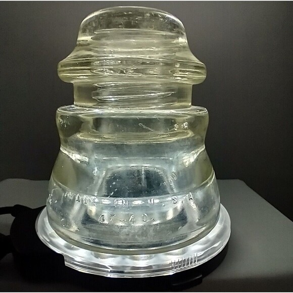 Vintage Hemingray #45 Made in USA  47-40 Clear Glass Insulator -read description - Picture 1 of 8